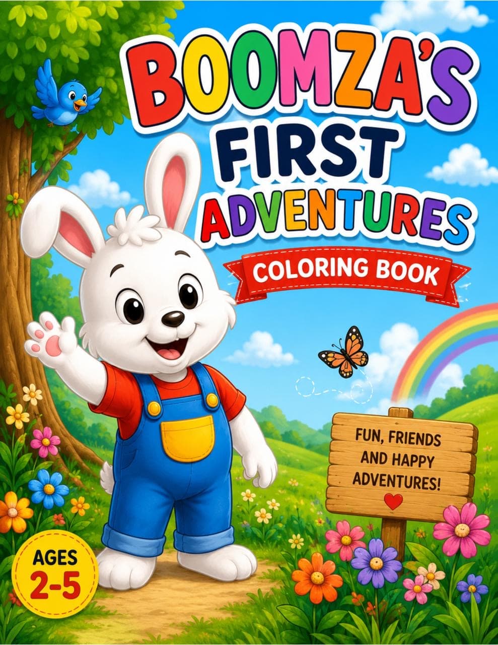 Boomza waving in his colourful world