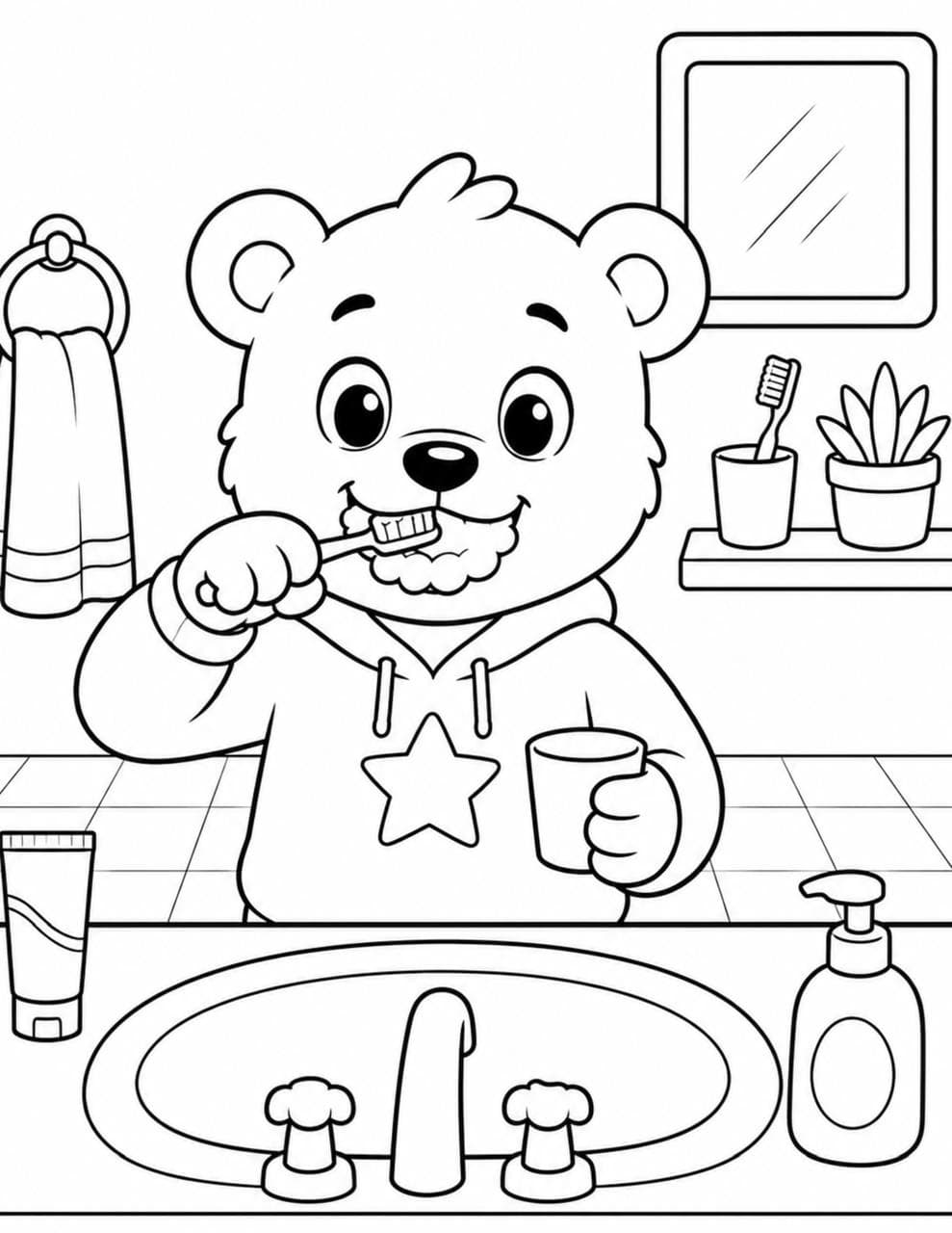 Brush those teeth Boomza colouring page