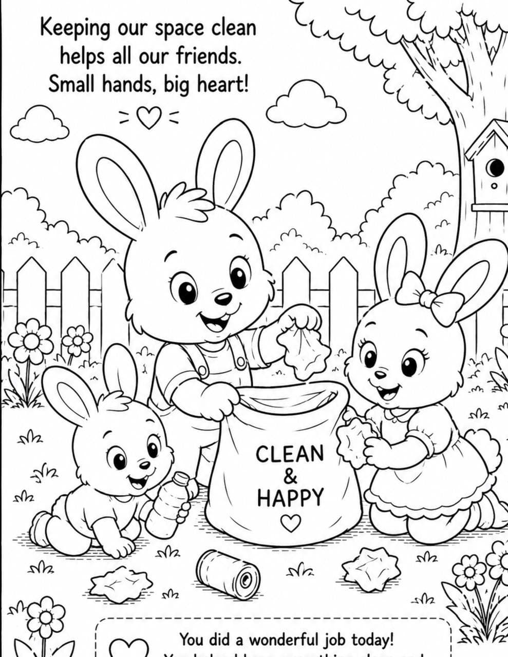 Clean and happy Boomza colouring page