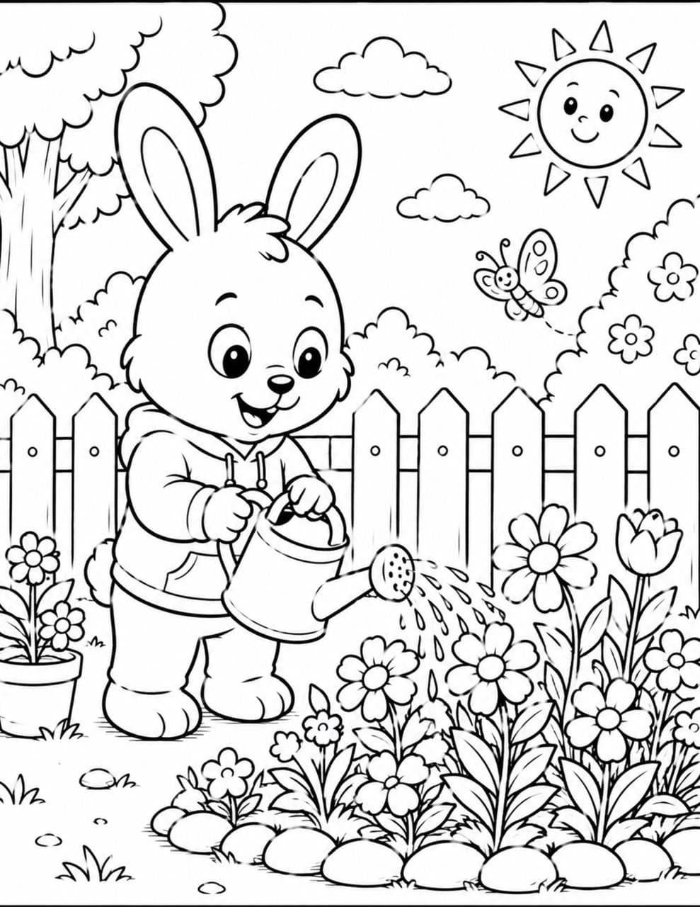 Into the garden Boomza colouring page